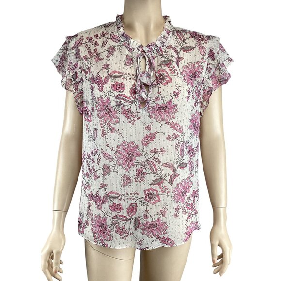 Miss Los Angeles Top Size Small Basia Top Siena Floral Revolve Ruffle Sleeve Blo - Picture 1 of 7